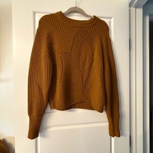 Wilfred Brown Crew Neck Sweater with Ribbed Knit